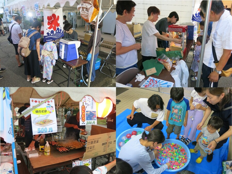 屋台では、カキ氷・ポップコーン・焼きそばなどで舌鼓